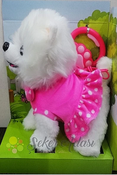 Şeker Adası Kumandalı Pilli Tasmalı Şarkı Söyleyen Sesli Müzikli Peluş Köpek - 2