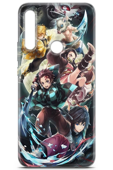 Uvilda Huawei Y9 Prime 2019 Uyumlu Anime 5 Koruyucu Kılıf Demon Slayer I - 2