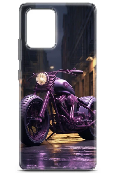 Uvilda Samsung Galaxy A91 Uyumlu Otomoto 30 Hd Desenli Mor Harley Motor - 2