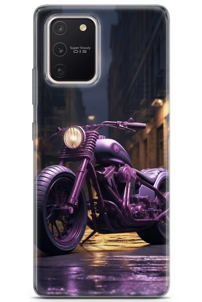 Uvilda Samsung Galaxy A91 Uyumlu Otomoto 30 Hd Desenli Mor Harley Motor