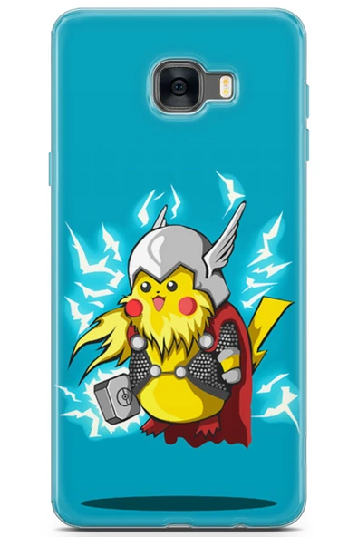 Uvilda Samsung Galaxy C7 Uyumlu Pokemon 10 Koruyucu Kılıf Thor Pokemon