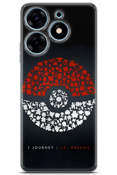 Uvilda Tecno Spark 10 Pro Uyumlu Pokemon 25 Koruma Kılıfı Pokemon Go Toplaşma