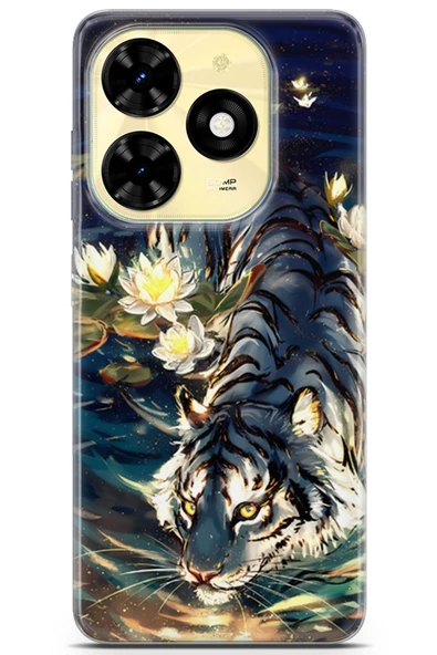Uvilda Tecno Spark 20c Uyumlu Girls 17 Kab Kar Beyaz Kaplan - 1