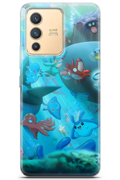 Uvilda Vivo V23 5g Uyumlu Pokemon 20 Baskılı Kapak Pokemon Sualtı