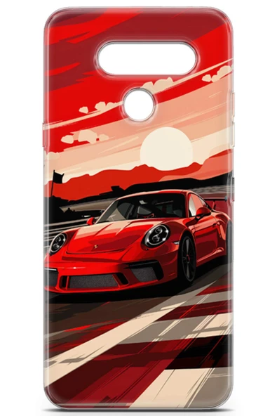 Uvilda Lg Q60 Uyumlu Otomoto 19 Telefon Kılıfı Pist Porsche - 2
