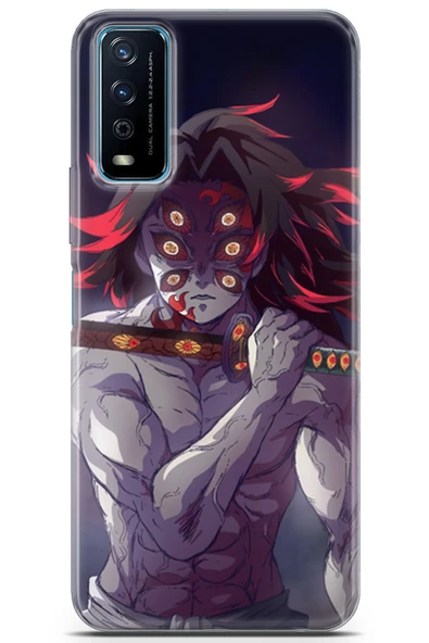 Uvilda Vivo Y20s Uyumlu Manga 34 Baskılı Telefon Kabı Kokushibo Kimetsu Demon