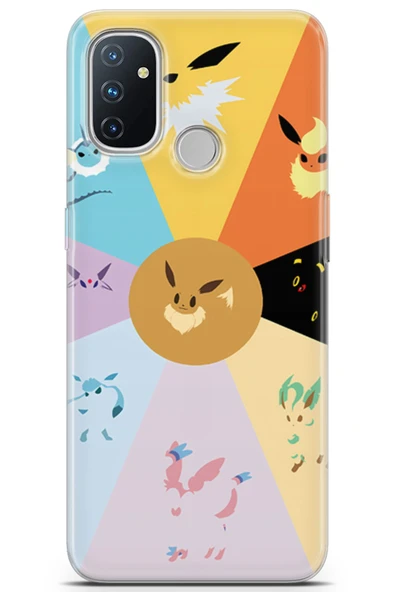 Uvilda Oneplus Nord N100 Uyumlu Pokemon 29 Telefon Kılıfı Eevee Evrimi - 1