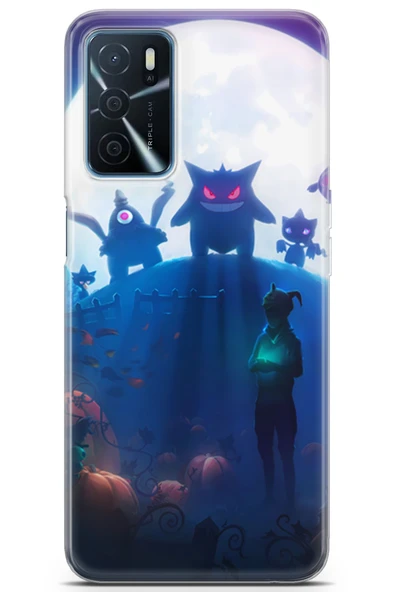 Uvilda Oppo A16 Uyumlu Pokemon 12 Koruyucu Kılıf Pokemon Cadılar Bayramı