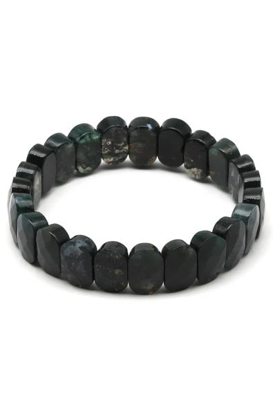 Yosun Akik Doğal Taş Bileklik 9 x 13 mm Özel Kesim - Resim 2