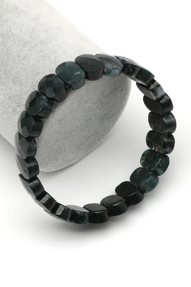 Yosun Akik Doğal Taş Bileklik 9 x 13 mm Özel Kesim ürün görseli