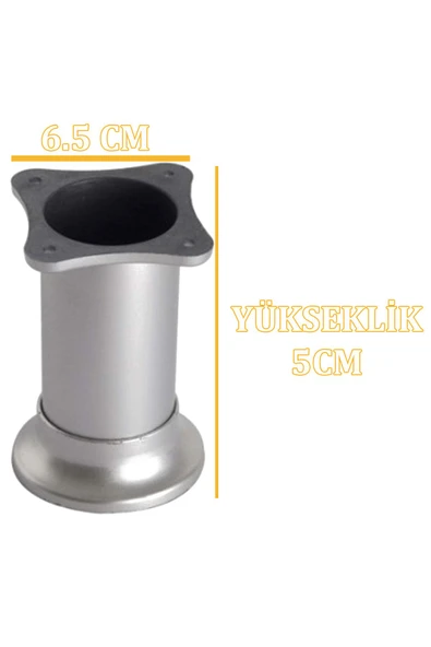 Atmaca Tablalı Ayarlı Masa Dolap Mobilya Tezgah Ayağı Çap 65Mm 5 Cm (4'Lü) - Resim 2