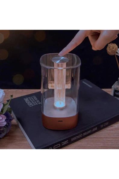 Panther Dekoratif Ahşap Görünümlü Usb Şarjlı Masa Lambası - 4