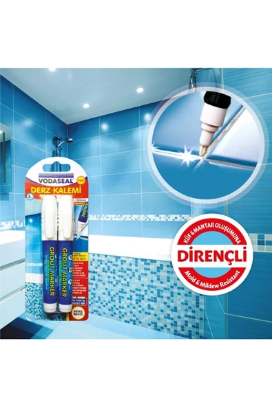 Vodaseal Fayans Derz Kalemi Beyaz 2 Li Set - Resim 3