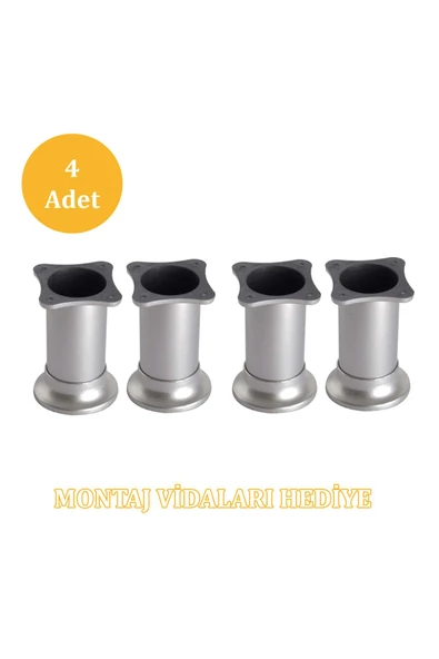 Atmaca Tablalı Ayarlı Masa Dolap Mobilya Tezgah Ayağı Çap 65Mm 10 Cm (4'Lü) ürün görseli