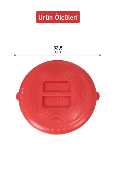 İronika Plastik Yuvarlak Borcam Kapağı Kırmızı 2 Adet - 3