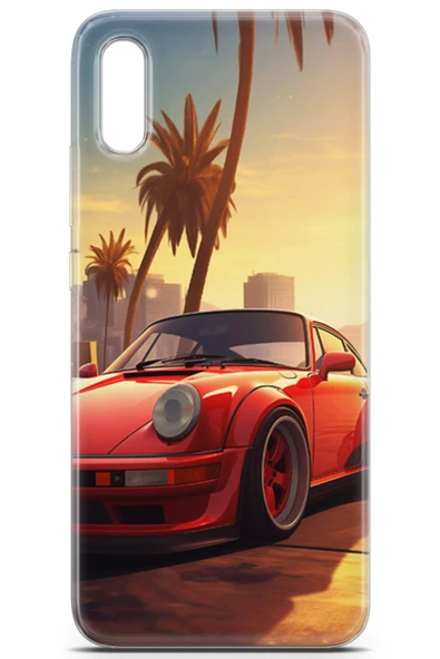Uvilda Xiaomi Redmi 9a Uyumlu Otomoto 1 Arka Kapak Kırmızı Porsche - 2