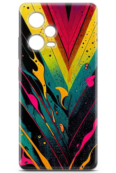 Uvilda Xiaomi Redmi Note 12 Pro 5g Uyumlu Renkler 17 Hd Desenli Soyut Renk Sarı - 2