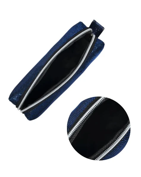 Yuga Makyaj Çantası Simli Hologramlı Lacivert - 2