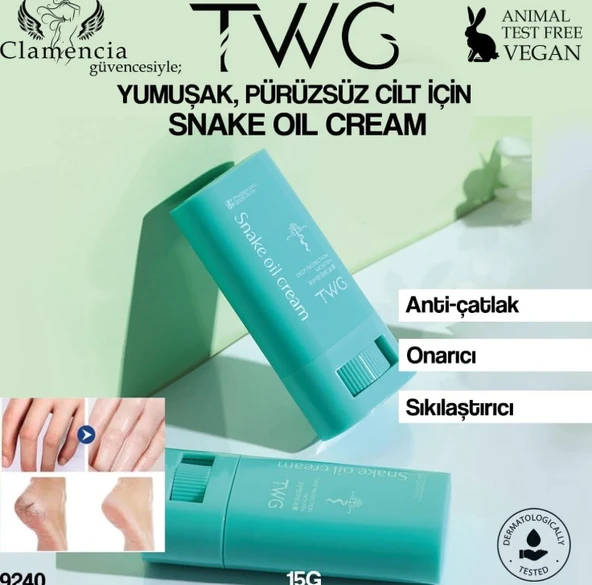 Clamencia TWG Snake Oil Krem Anti-Çatlak ve Sıkılaştırıcı Roll-On 15gr