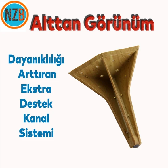 Mobilya Oturma Grubu Kanepe Sehpa Ünite Koltuk Ayağı Baza Ayakları 16 cm Açık Ceviz Gold (4 Adet) - Resim 5