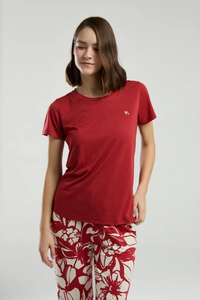 Arnetta Kadın Bisiklet Yaka Kısa Kollu Kapri Pijama Takım - 2