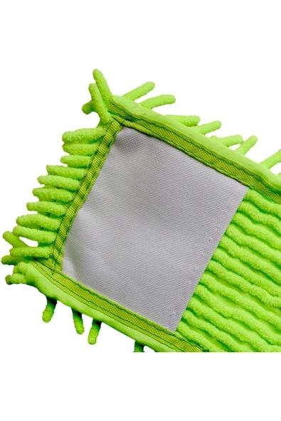 Mikrofiber Makarna Mop Ucu - Paspas Yedek Başlık Yeşil 50 cm - 4