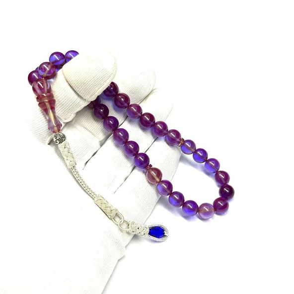 Küre Model Kazaz Püsküllü 9-9mm Ateş Sıkma Kehribar Tesbih ürün görseli