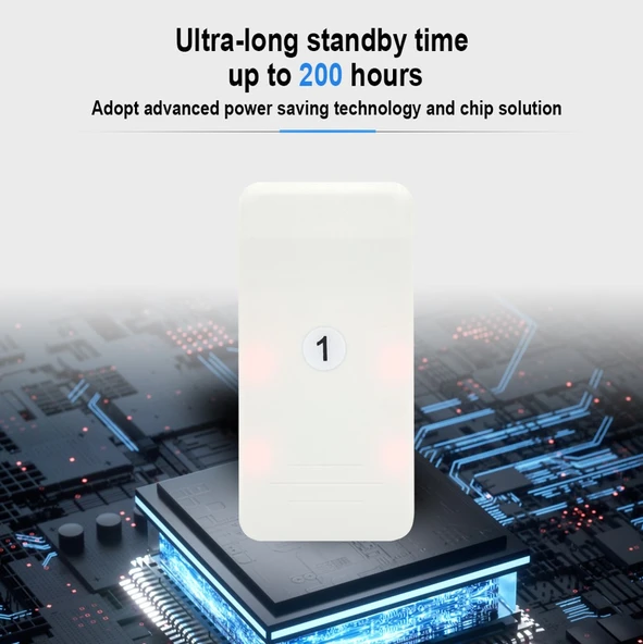 Refox CTP-302-W Titreşimli Sesli 300m 16lı Kablosuz Müşteri Çağrı Zili - 5