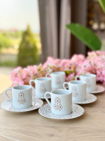 Porland Tamina Desen4 6 Kişilik 12 Parça Kahve Fincan Takımı 90cc - 3