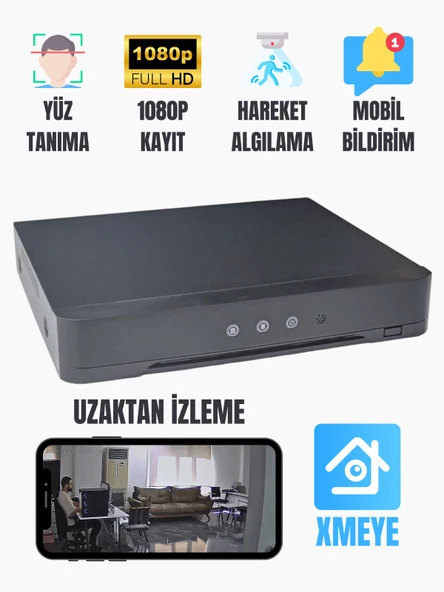 ExitCam 4'lü AHD Kamera Seti 1080p FullHD Gece Renkli IP67 + 4CH DVR + 100m Kablo + HDD - 3
