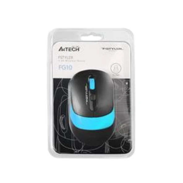 A4 Tech Fg10 Siyah-Mavi Nano Kablosuz Optik 2000 Dpı Mouse Sessiz ürün görseli