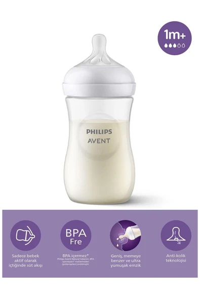 Philips Avent Natural Response PP Biberon 260ml 1+ Ay