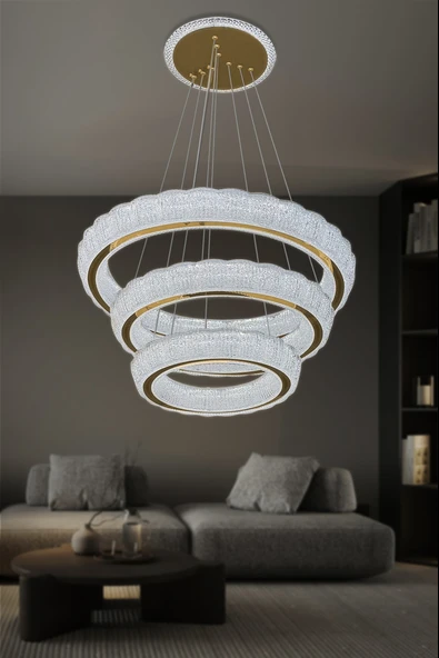 Lara 3 Katlı Modern Led Avize - Resim 3