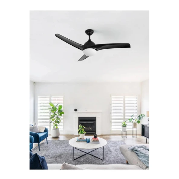 Dlc Favonıo 35W Bakır Motor Led Siyah Tavan Vantilatörü 132cm - 2