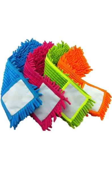 Mikrofiber Makarna Mop Ucu - Paspas Yedek Başlık Turuncu 60 cm - 5