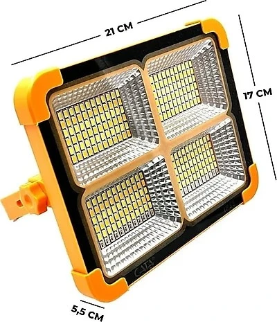 Cata CT-4698 Taşınabilir Solar Projektör IP65 Güneş Enerjili 3 Renk Modu Dimmerli ve Şarjlı LED Işık - 2