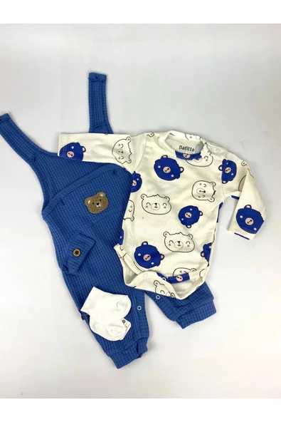 yudemia Yudi bebe Ayı Nakışlı Erkek Bebek Tulum - 6