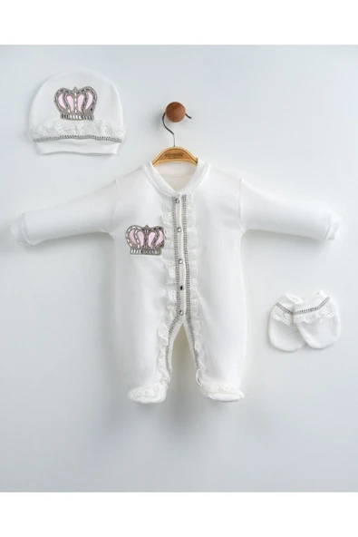 yudemia Mira Taç Set - Taçlı 3 Parça Hastane Çıkış Seti