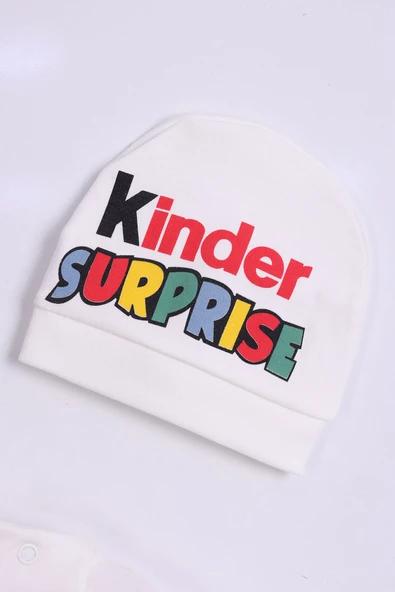 yudemia Kinder Suprise Baskılı Tulum ( Kinder Sürpriz Tulum Bere Takım) - 4
