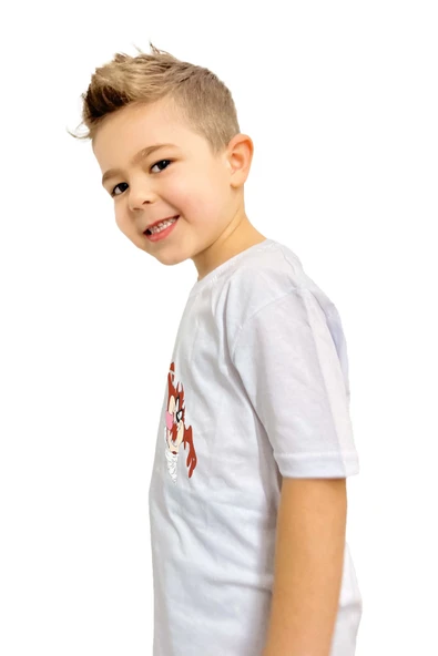 yudemia Tazmanya Baskılı Çocuk Tişört ve Şort Takımı | %100 Pamuk, Şık ve Rahat - 7