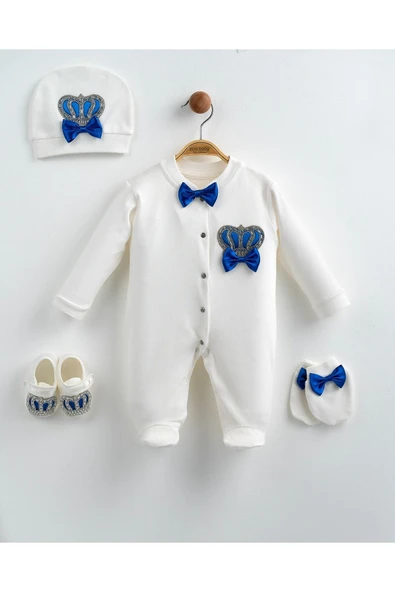 yudemia Taç Ve Papyon Detaylı 4 Parça Hastane Çıkış Seti - 4