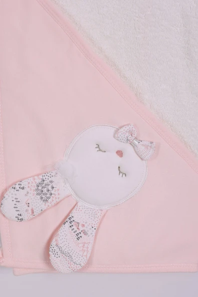 yudemia Tavşan Model Bebek Havlu Bornoz Seti %100 Organic - 4