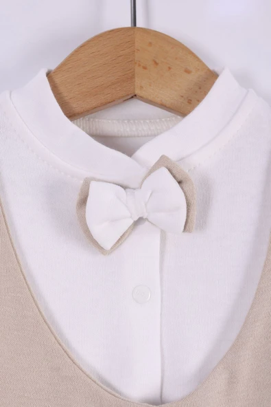 yudemia Krem Papyonlu 5 Parçalı Hastane Çıkışı – Bebeğiniz İçin Şık ve Zarif Set - 2