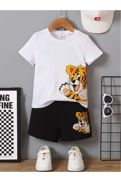 yudemia Yandan Ayıcık Şortlu Alt Üst Takım 5-15 Yaş