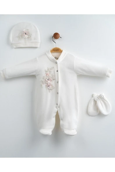 yudemia Lüks İthal Dantelli Bebek 3'lü Hastane Çıkışı - Özel Koleksiyon