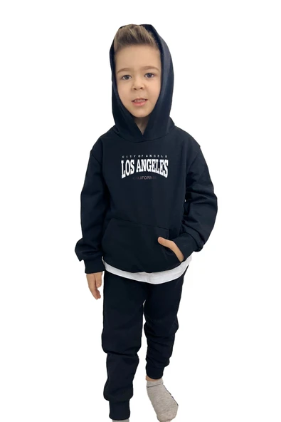 yudemia Los Angeles Baskılı Erkek Sweatshirt Tişört Eşofman takımı – Rahat ve Şık Tasarım - 4