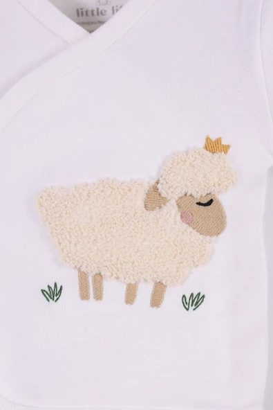 yudemia Kuzu Nakışlı 5 Parça Hastane Çıkışı – Bebeğinizin Konforu İçin Şık ve Rahat Set - 2