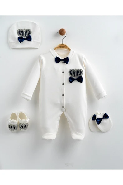 yudemia Taç Ve Papyon Detaylı 4 Parça Hastane Çıkış Seti - 2