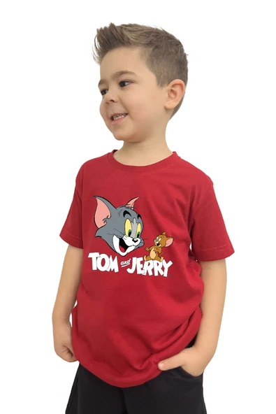 yudemia Tom ve Jerry Hayvan Baskılı Çocuk Tişörtü | %100 Pamuk, Şık ve Rahat Tasarım - 5