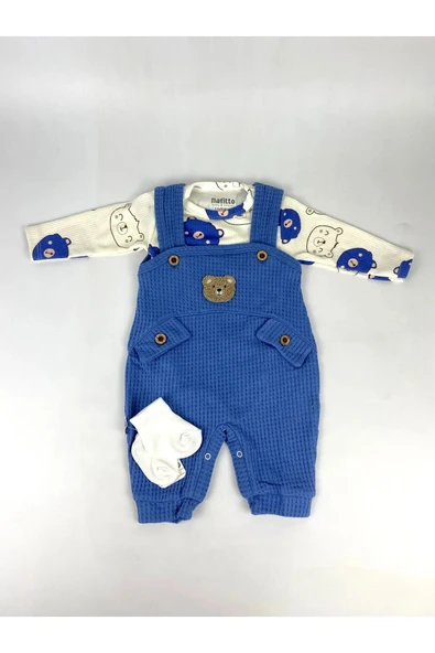 yudemia Yudi bebe Ayı Nakışlı Erkek Bebek Tulum - 4